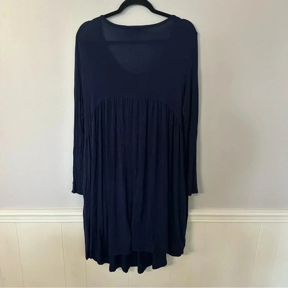 Hailey & Co Women’s Long Sleeve Navy Blue Jersey Scoop Neck Flowy Dress Sz L GUC - Picture 8 of 8